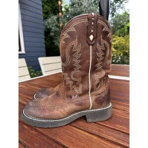 Justin Gypsy Women's 7.5 B Inji Aged Bark Cowgirl Boots Round Toe